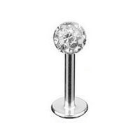 Šperky4U Piercing do brady - labreta se krystaly Swarovski® - LB01097-C