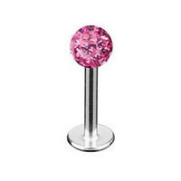 Šperky4U Piercing do brady - labreta se krystaly Swarovski® - LB01097-P