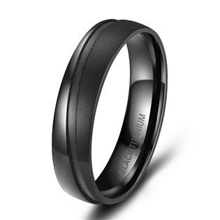 MARRYA® Pánský snubní prsten BLACK TITANIUM - velikost 54 - BT-08P-54