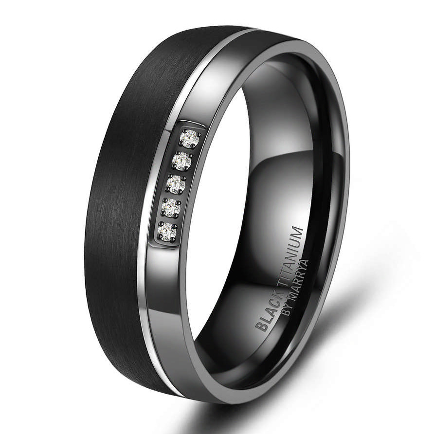 MARRYA® Dámský snubní prsten BLACK TITANIUM, vel. 52 - velikost 52 - BT-07D-52