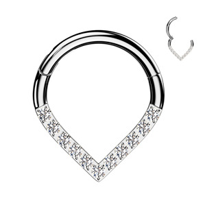 Šperky4U Segment kruh se zirkony septum / helix / cartilage / tragus piercing - NS0063ST-1208