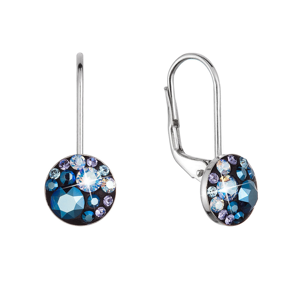 EVOLUTION GROUP CZ Stříbrné náušnice s krystaly Swarovski, Blue Style - 31321.3