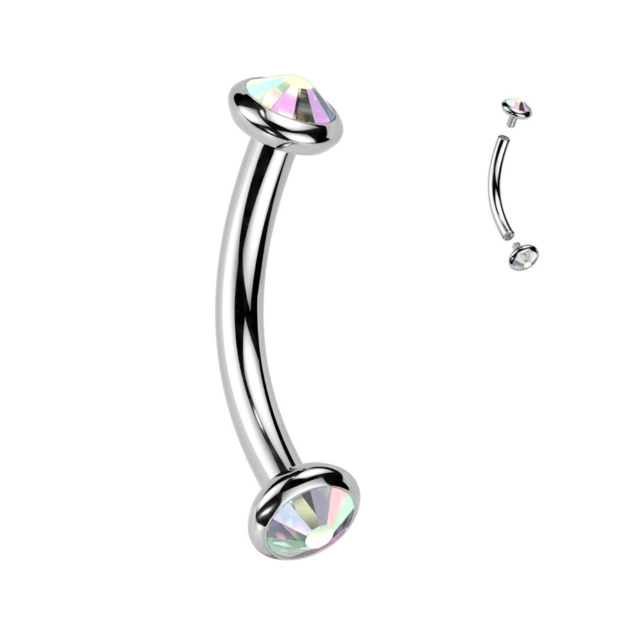 Šperky4U Piercing do obočí TITAN - TIT1381-AB