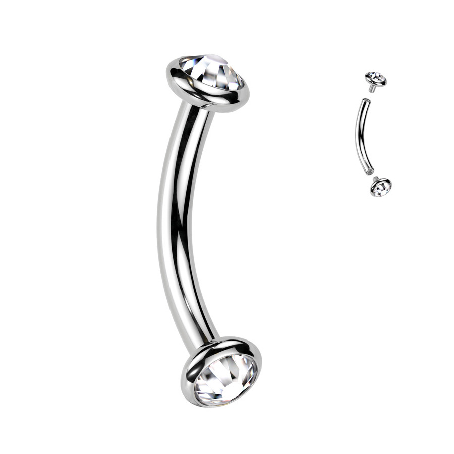 Šperky4U Piercing do obočí TITAN - TIT1381-C