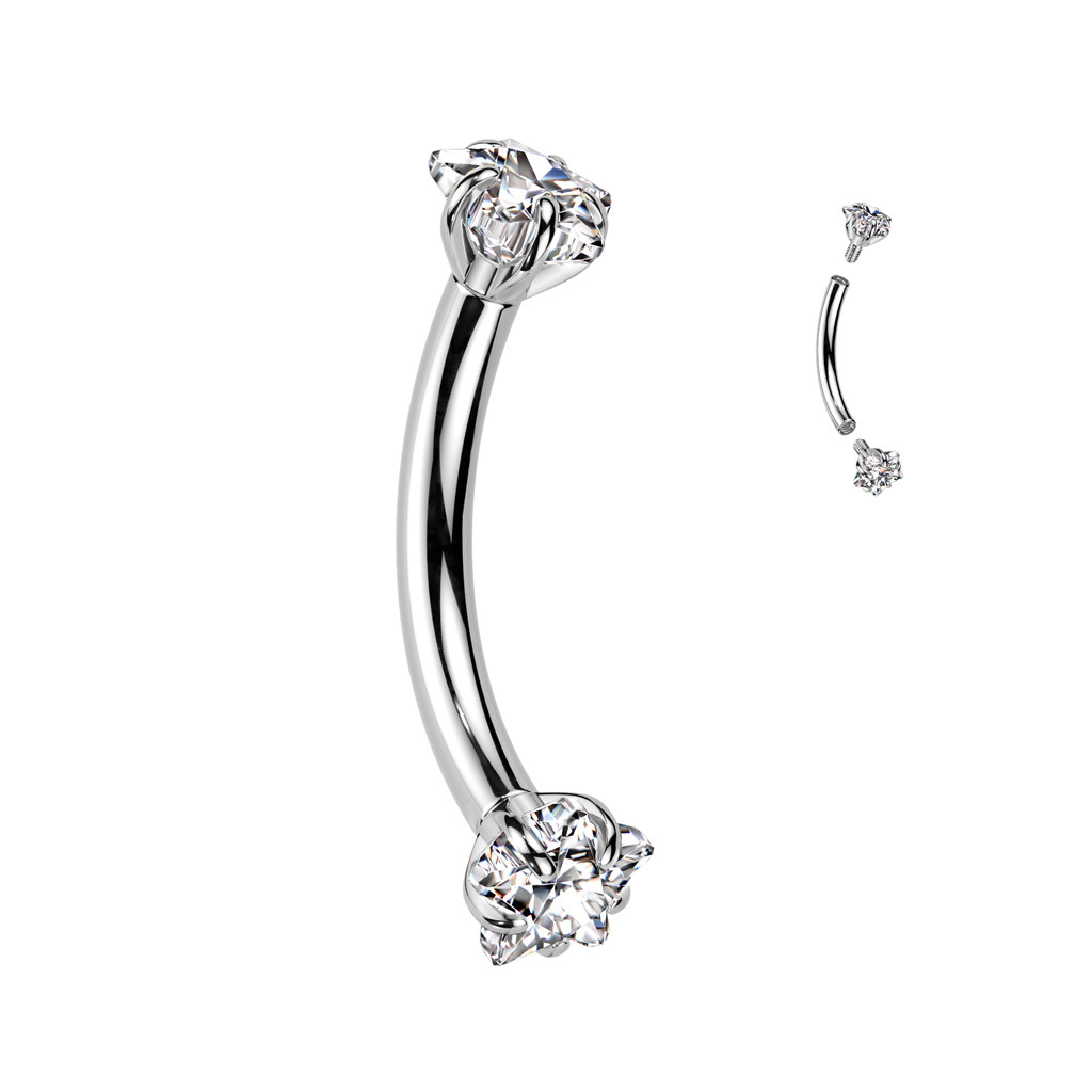 Šperky4U Piercing do obočí TITAN s hvězdičkami - TIT1391-1208