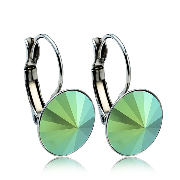 NUBIS® Ocelové náušnice s krystaly Swarovski® 12 mm, SCARABEUS GREEN - NBS12-SG