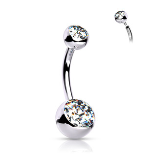 Šperky4U Piercing do pupíku - banánek  vnitřní závit - TITAN - TIT1009-161058