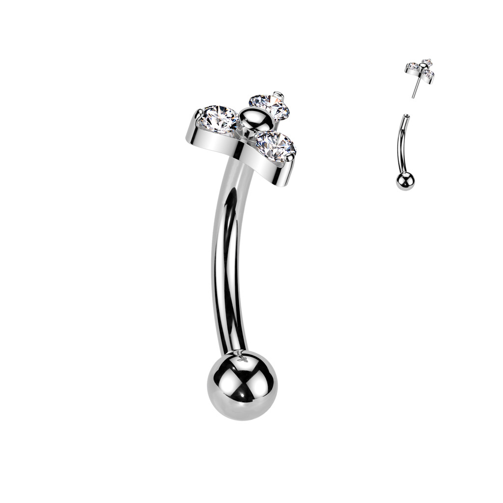 Šperky4U PUSH IN piercing k do obočí TITAN, 1,2 x 8 mm - TIT1399-1208