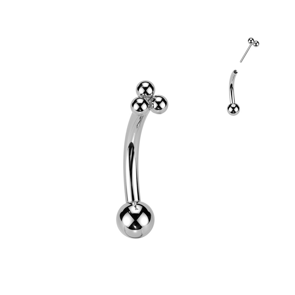 Šperky4U PUSH IN piercing k do obočí TITAN, 1,2 x 8 mm - TIT1396-1208