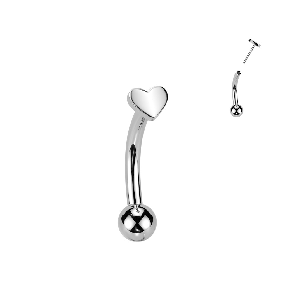 Šperky4U PUSH IN piercing k do obočí TITAN, 1,2 x 8 mm - TIT1397-1208