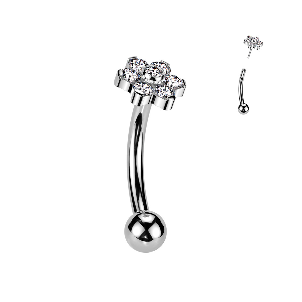 Šperky4U PUSH IN piercing k do obočí TITAN, 1,2 x 8 mm - TIT1400-1208