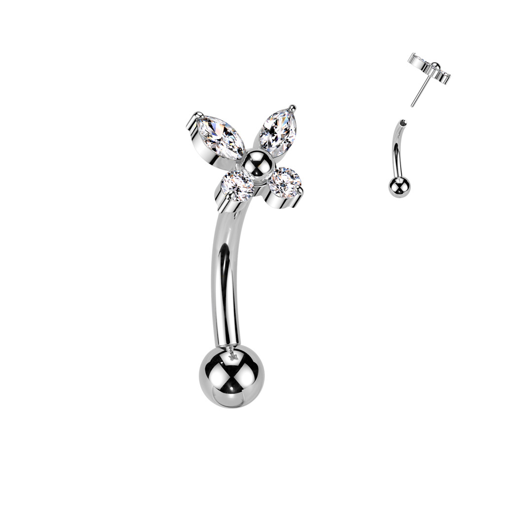 Šperky4U PUSH IN piercing k do obočí TITAN, 1,2 x 8 mm - TIT1395-1208