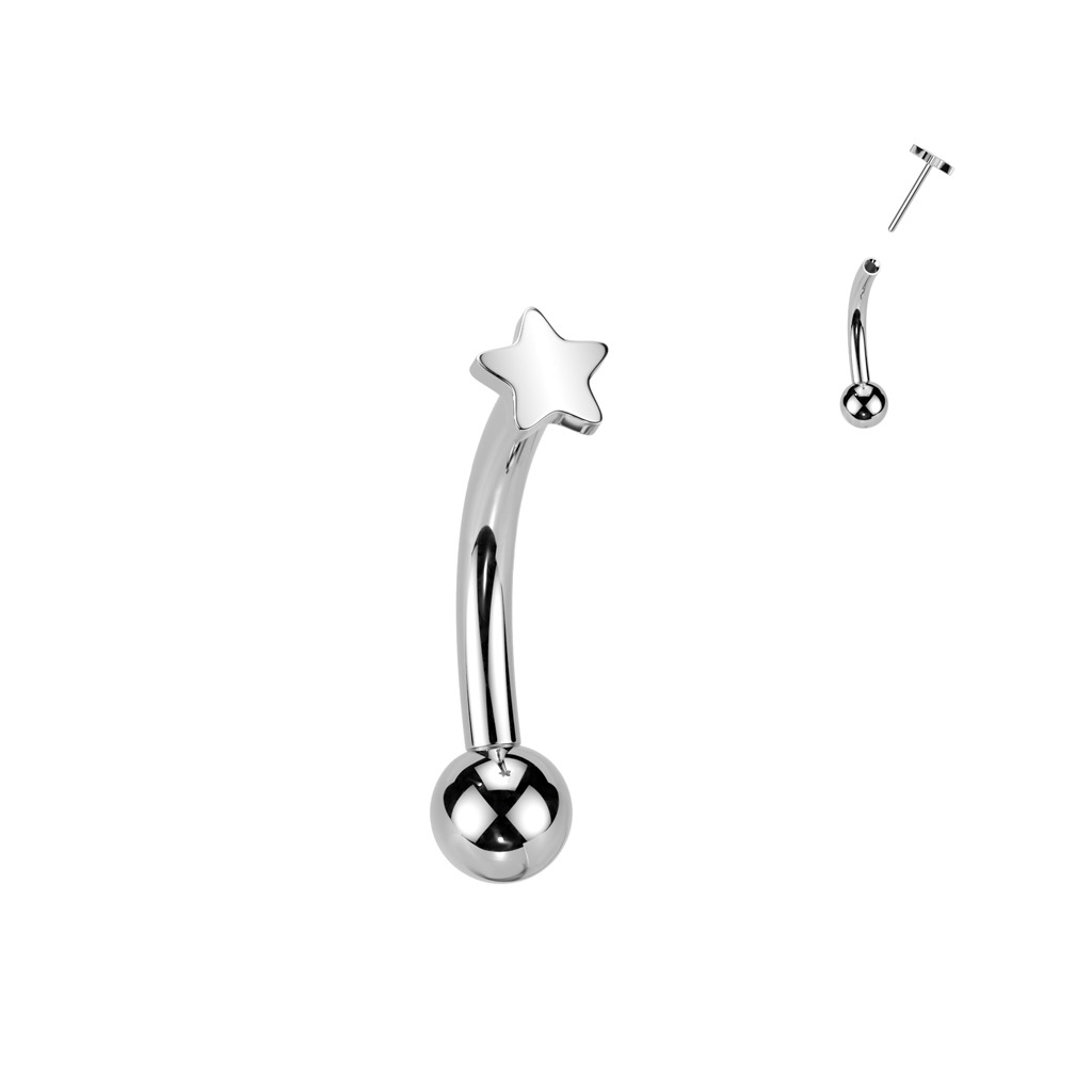 Šperky4U PUSH IN piercing k do obočí TITAN, 1,2 x 8 mm - TIT1398-1208