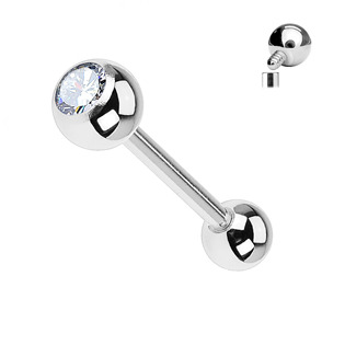 Šperky4U Piercing činka titan zirkon - TIT1008-16145