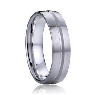 AN1033 Pánský snubní prsten s drážkou, stříbro AG 925/1000