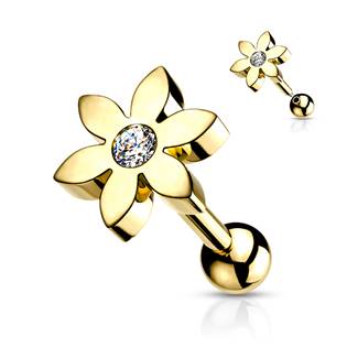 Cartilage piercing do ucha - kytička, barva: žluté zlato