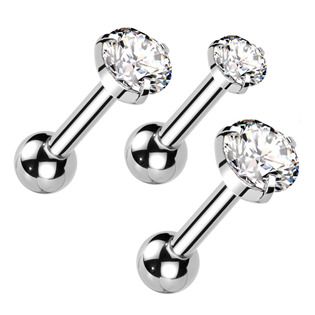 Cartilage piercing do ucha, čirý zirkon 3 mm