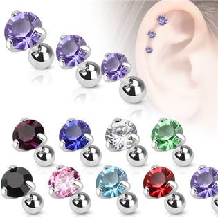 Cartilage piercing do ucha, zirkon 3 mm