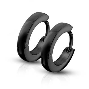 Černé ocelové náušnice - kroužky š. 2.5mm