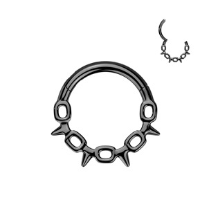 Černý ocelový kruh - helix / cartilage / septum piercing