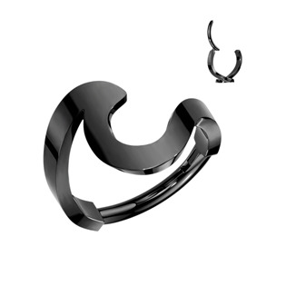 Černý ocelový kruh "vlnka" - helix / cartilage piercing