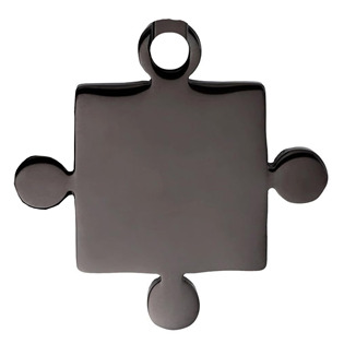 Černý ocelový přívěšek - destička puzzle pravé