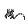 Černý piercing do nosu pavouček