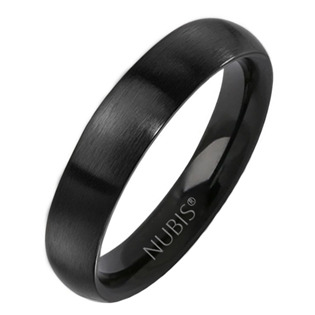 Černý prsten chirurgická ocel, šíře 4 mm, vel. 62