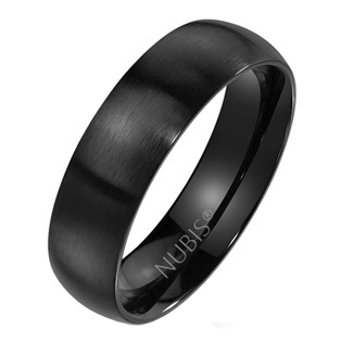 Černý prsten chirurgická ocel, šíře 6 mm, vel. 62