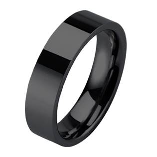 Černý prsten wolfram, šíře 6 mm, vel. 71