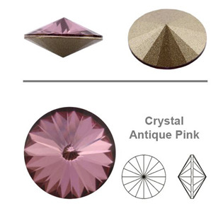 Crystals from Swarovski® RIVOLI 6 mm, Antique Pink