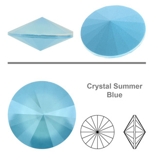 Crystals from Swarovski® RIVOLI 8 mm, barva SUMMER BLUE