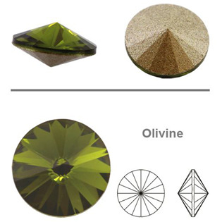 Crystals from Swarovski® RIVOLI 8 mm, OLIVINE