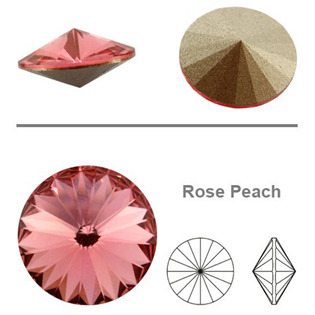 Crystals from Swarovski® RIVOLI 8 mm, ROSE PEACH