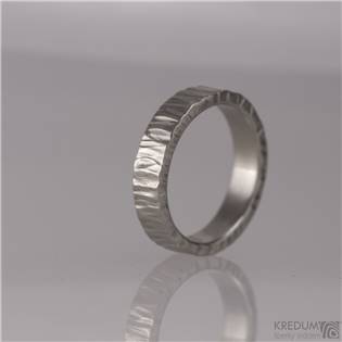 Dámský kovaný ocelový prsten Wood světlý