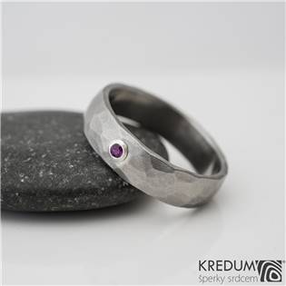 Dámský kovaný prsten Natura Rubín