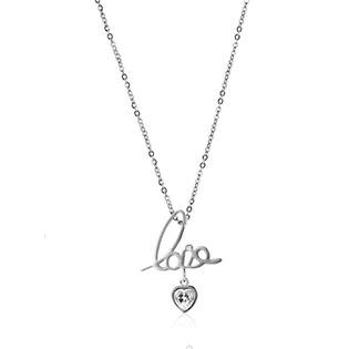 Dámský ocelový náhrdelník s přívěškem "love"