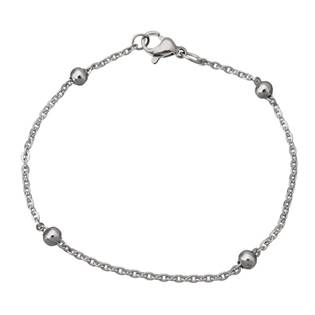 Dámský ocelový náramek s kuličkami, délka 16 cm