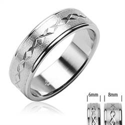 Dámský ocelový prsten šíře 6 mm, vel. 54