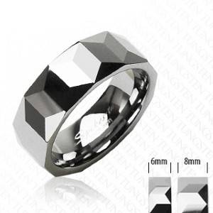 Dámský prsten wolfram, šíře 6 mm, vel. 49