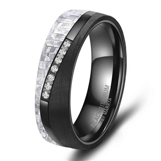 Dámský snubní prsten BLACK TITANIUM, vel. 53
