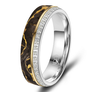 Dámský snubní prsten chirurgická ocel + karbon