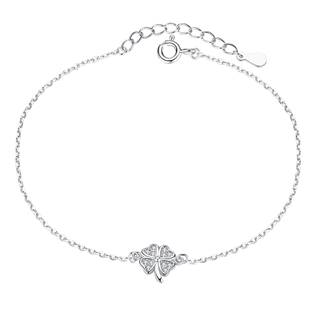 Dámský stříbrný náramek čtyřlístek