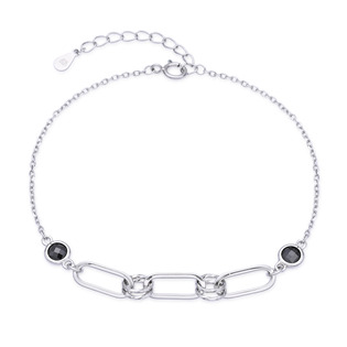 Dámský stříbrný náramek s oválky