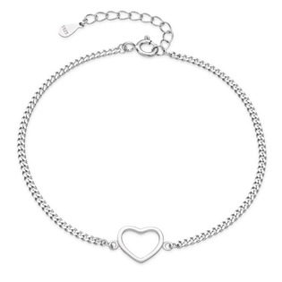 Dámský stříbrný náramek se srdíčkem