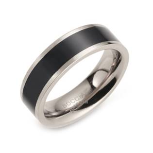 Dámský titanový prsten BOCCIA® s černým smaltem 0123-07