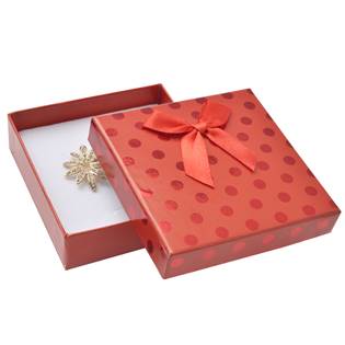 Dárková krabička na náramek, červená s lesklými puntíky