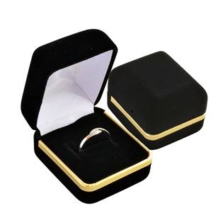 Dárková krabička na prsten - semiš černý
