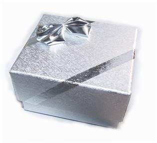 Dárková krabička na prsten - stříbrná