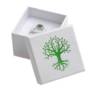 Dárková krabička na prsten, zelený strom života